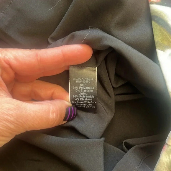 Black Halo Floral Spaghetti strap midi dress-NWT Size 4 - Picture 9 of 13